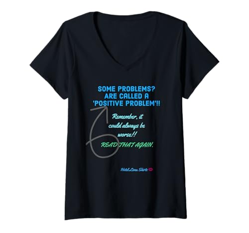 Damen Positive Vibes-Bild T-Shirt mit V-Ausschnitt Damen Positive Vibes-Bild T-Shirt mit V-Ausschnitt von Hotel Lima Shirts
