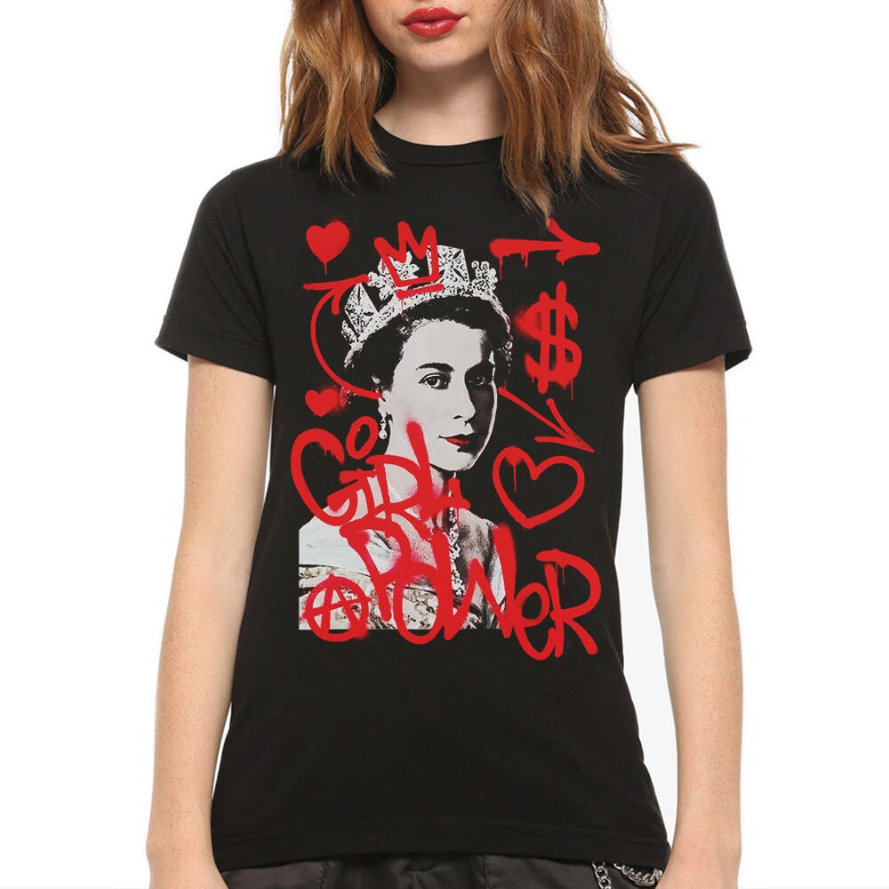 Queen Elizabeth Graphic Art T-Shirt, Herren Damen Alle Größen | Hm-398 von HotelMarsStudio