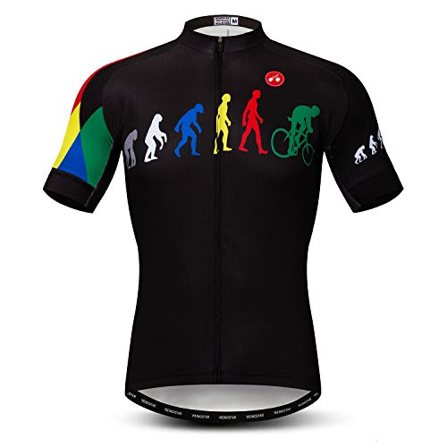 Herren Radtrikot Tops Biking Shirts Kurzarm Full Zip Bike Bekleidung Gr. L, CF0107 von Hotline