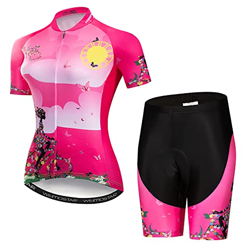 Hotlion Damen Radtrikot Set Trägerhose Anzüge Sommer Rennrad Bekleidung von Hotlion