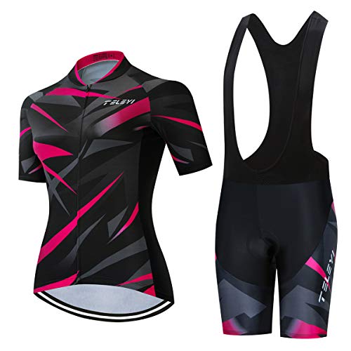 Damen Radtrikot Set Trägerhose Anzüge Sommer Rennrad Kleidung, Cc6504-2a, Large von Hotlion