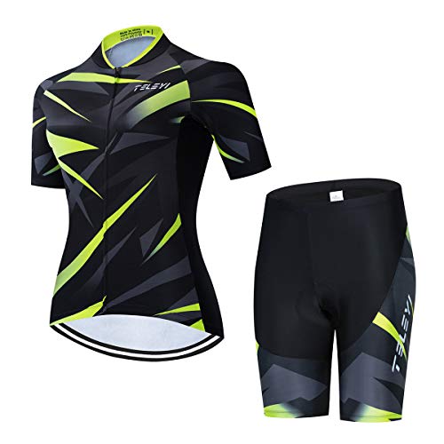 Damen Radtrikot Set Trägerhose Anzüge Sommer Rennrad Kleidung, Cc6505-1, M von Hotlion