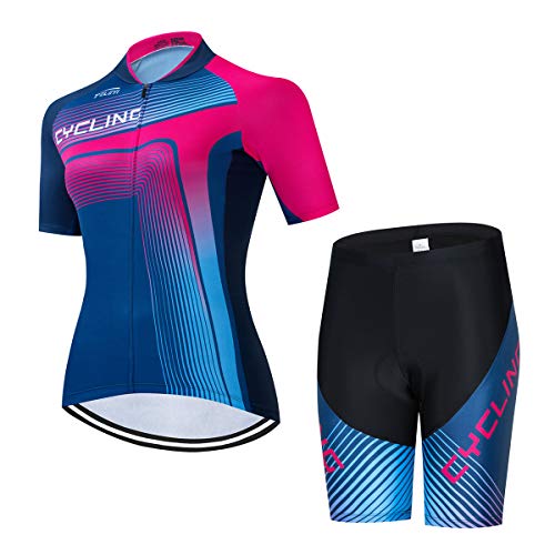 Damen Radtrikot Set Trägerhose Anzüge Sommer Rennrad Kleidung, Cc6506-1, X-Large von Hotlion