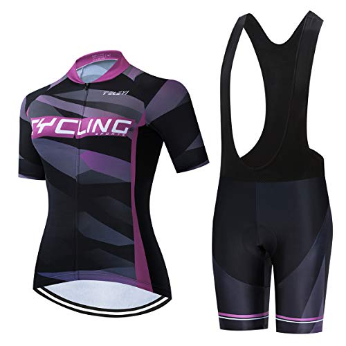 Damen Radtrikot Set Trägerhose Anzüge Sommer Rennrad Kleidung, Cc6510-2a, Small von Hotlion