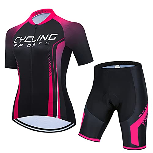 Damen Radtrikot Set Trägerhose Anzüge Sommer Rennrad Kleidung, Cc6520-1, 42 von Hotlion