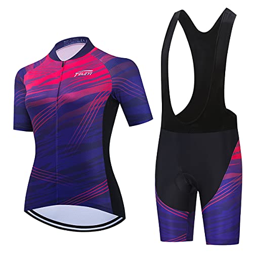 Damen Radtrikot-Set Trägerhose Anzug Sommer Rennrad Kleidung, Cc6515-2a, M von Hotlion
