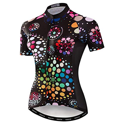 Damen Radtrikot Sommer Kurzarm Fahrrad Shirt Atmungsaktive Fahrradjacke von Hotlion