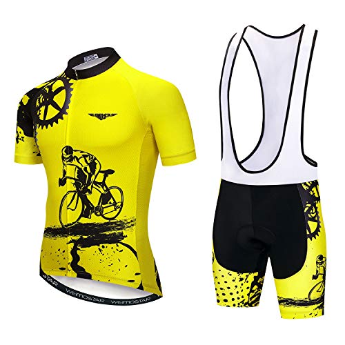 Herren Fahrradbekleidung Set Kurzarm Fahrrad Trikot Kit Fahrrad Shirt mit 3D Gel gepolsterten Shorts Quick Dry, 1cd5229-2, Large von Hotlion