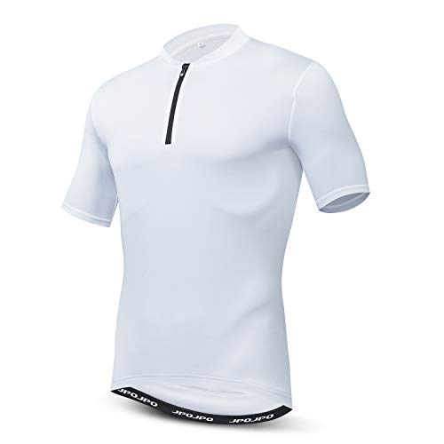 Herren Radtrikot Kurzarm Outdoor Biking Bekleidung mit 3 Gesäßtaschen, Weiß, XX-Large von Hotlion