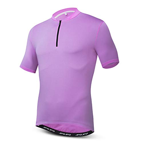 Herren Radtrikot Kurzarm Outdoor Biking Bekleidung mit 3 Gesäßtaschen, violett, XL von Hotlion