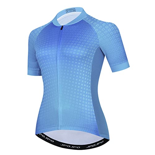 Hotlion Damen Radtrikot Kurzarm MTB Bike Shirt Full Zipper Fahrrad Jacke Tops mit Tasche Reflektierende HTS1, Ht2016, S von Hotlion
