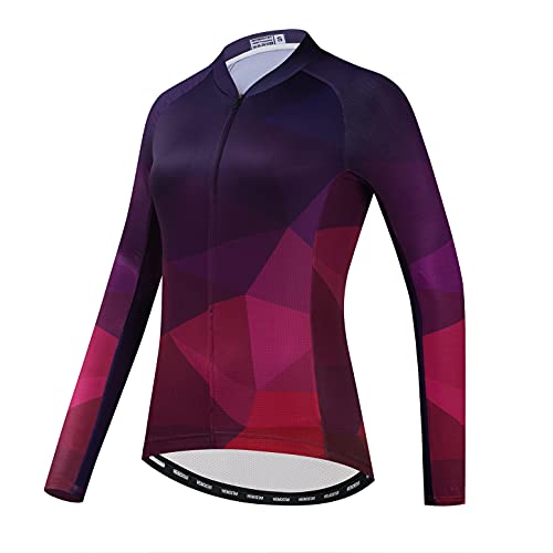Hotlion Damen Radtrikot Langarm Fahrradjacke Herbst Fahrradbekleidung Oberteile von Hotlion