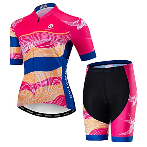 Hotlion Damen Radtrikot Set 3D Gel Gepolsterte Fahrradbekleidung Atmungsaktive Fahrradbekleidung Anzug von Hotlion