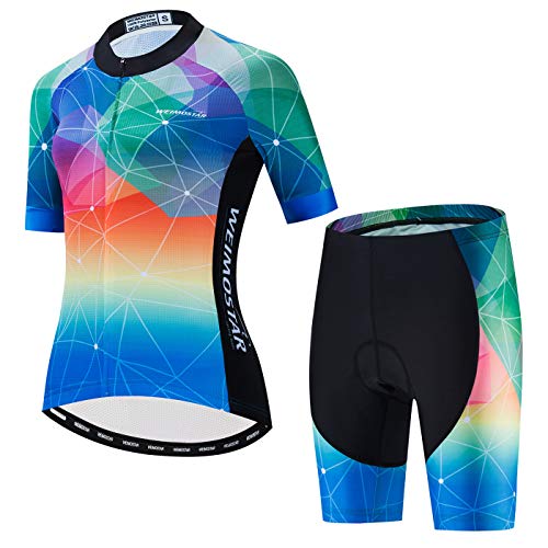 Hotlion Radtrikot Damen Set Kurzarm Fahrradbekleidung Frauen Sommer Fahrradkleidung Fahrradtrikot Rennrad Outfit CF2 von Hotlion