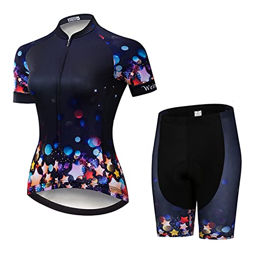 Hotlion Damen Radtrikot Sets Gel Gepolsterte Trägerhose Fahrradbekleidung Sommer Fahrradbekleidung Anzug CD187 von Hotlion