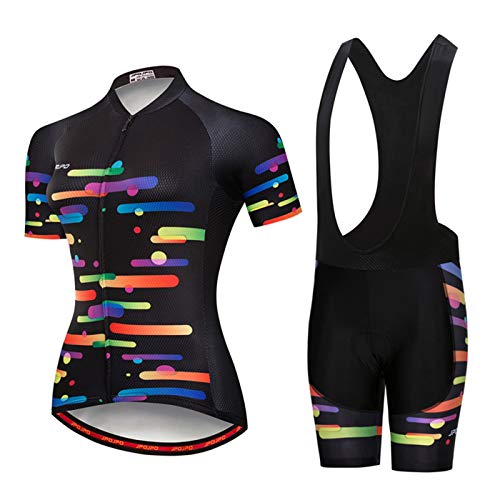 Hotlion Radtrikot Damen Sets Fahrradkleidung Frauen Kurzarm Sommer Fahrradbekleidung Rennrad Outfit JP2 von Hotlion