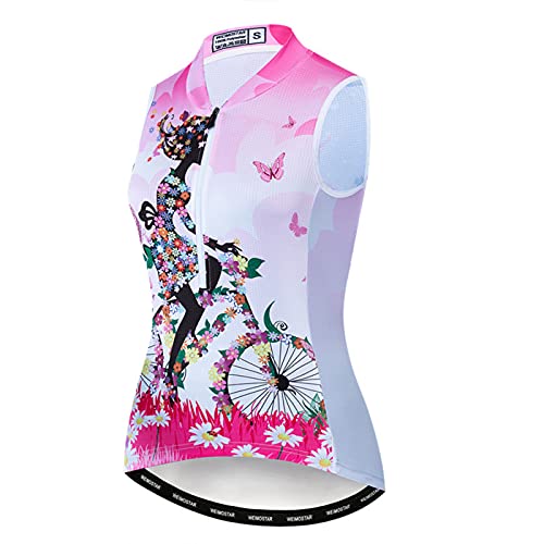 Hotlion Damen Radtrikot Sommer Bike Shirts Pro Fahrradbekleidung Damen Halber Reißverschluss von Hotlion