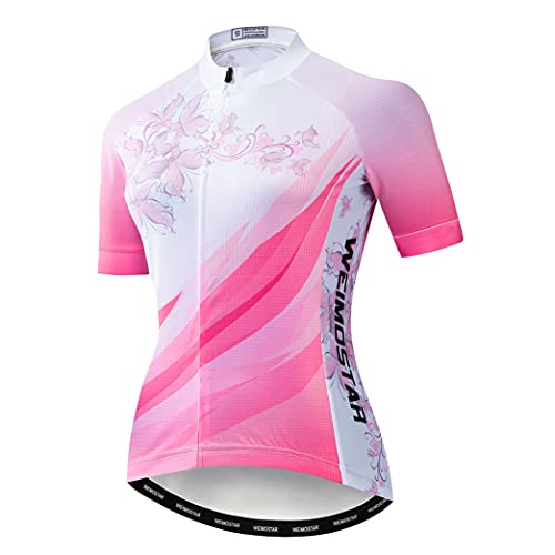 Hotlion Damen Radtrikot Tops Atmungsaktiv Bike Shirts Kurzarm Fahrradbekleidung Skull CF24, CF2214, X-Large von Hotlion