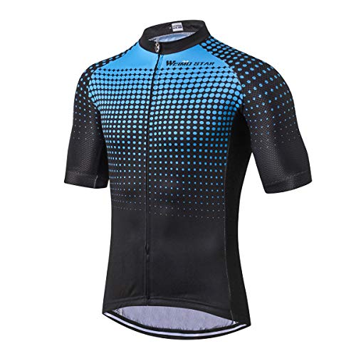 Hotlion Fahrradtrikot Herren, Herren Rennrad Shirt Tops – bequem, super atmungsaktiv und schnell trocknend, reflektierender Reißverschluss, 3 Taschen, Cd6067, L von Hotlion