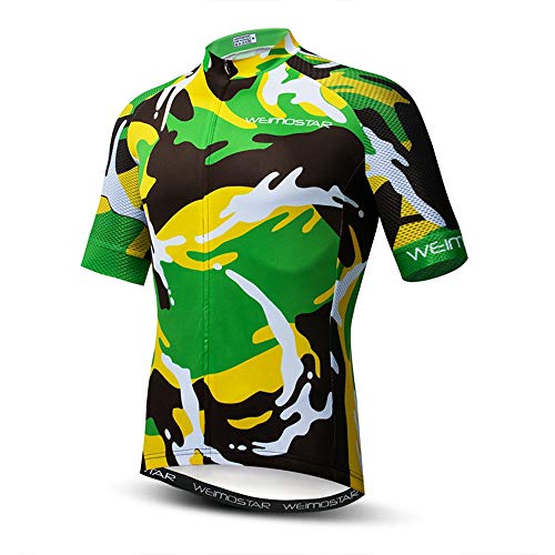 Hotlion Fahrradtrikot Herren, Herren Rennrad Shirt Tops – bequem, super atmungsaktiv und schnell trocknend, reflektierender Reißverschluss, 3 Taschen, Cd6102, M von Hotlion