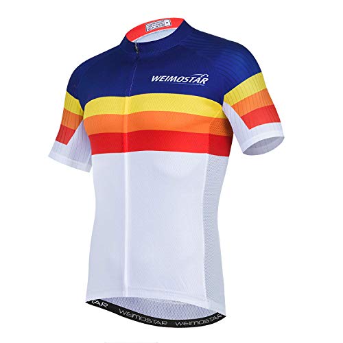 Hotlion Fahrradtrikot Herren, Herren Rennrad Shirt Tops – bequem, super atmungsaktiv und schnell trocknend, reflektierender Reißverschluss, 3 Taschen, Cd6117, L von Hotlion