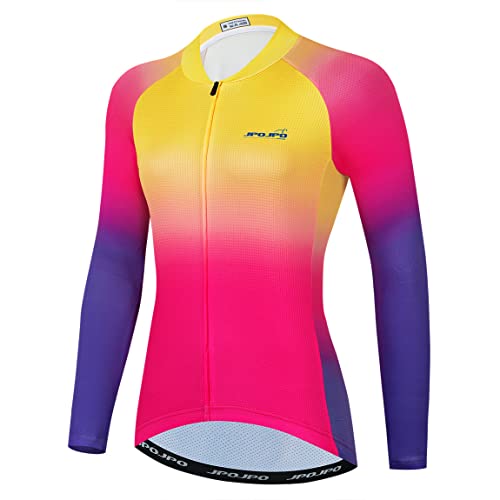 Hotlion Fahrradtrikot Langarm Damen Team Bike Shirts Herbst Fahrradbekleidung Tops CU1, Cu0085, Large von Hotlion
