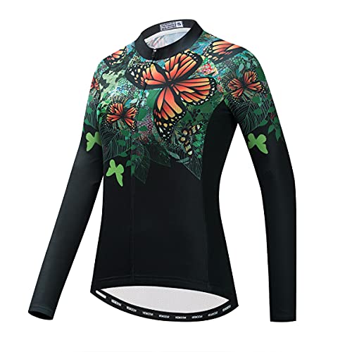 Hotlion Frauen Langarm Radfahren Jersey Weibliche Mountainbike Kleidung Jacken, CF2310, XXL von Hotlion