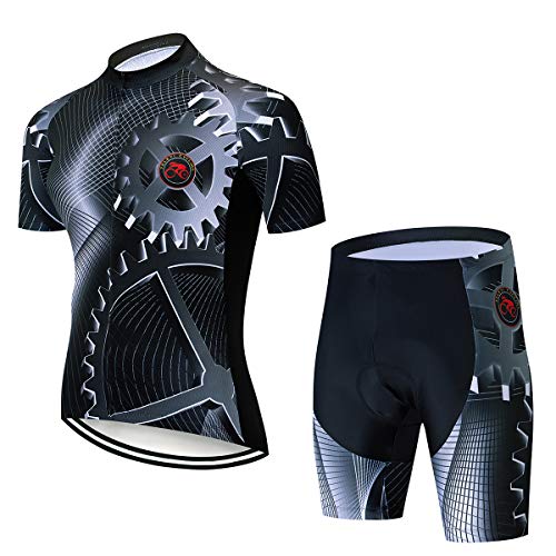 Hotlion Herren Fahrradshirt Radtrikot Sets Kurzarm Feuchtigkeitstransport Atmungsaktiv Schnell Trocknen, Cc6470, XX-Large von Hotlion