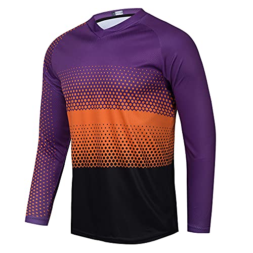 Hotlion Radtrikot Herren Fahrradtrikot für Männer Mountainbike MTB Trikot Langarm Offroad Fahrradbekleidung Motorrad Trikot Downhill BMX Dirt Bike Shirts Rennbekleidung von Hotlion
