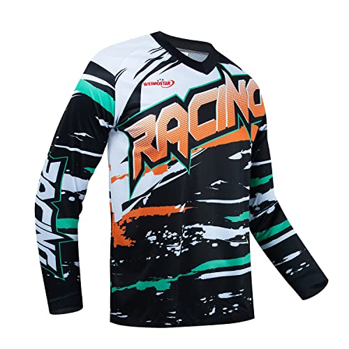 Hotlion Herren Mountainbike Shirts Langarm MTB Offroad Motocross Downhill Radtrikot Top, Cd9584-lj, Groß von Hotlion