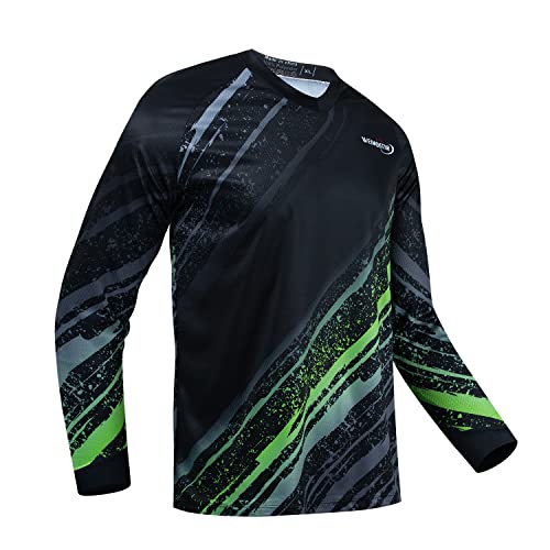 Hotlion Herren Mountainbike Shirts Langarm MTB Offroad Motocross Downhill Radtrikot Top, Cd9593-lj, X-Groß von Hotlion