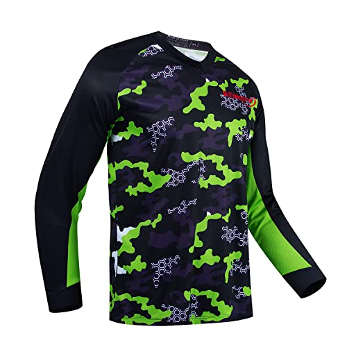 Hotlion Herren Mountainbike Shirts Langarm MTB Offroad Motocross Downhill Radtrikot Top, Cd9594-lj, X-Groß von Hotlion