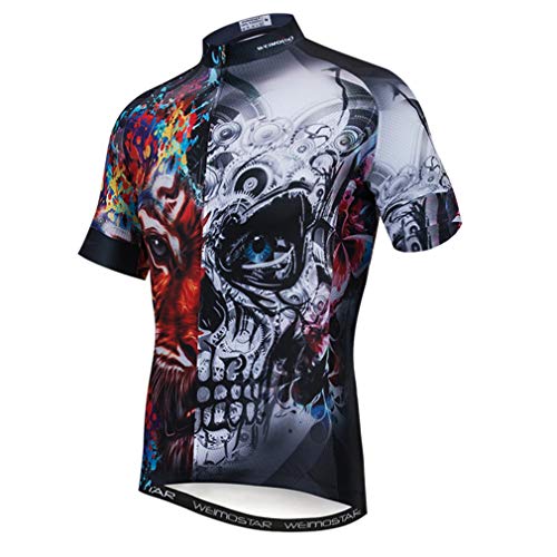 Hotlion Herren Radtrikot Kurzarm Fahrradshirts Atmungsaktiv Fahrrad MTB Tops Grau, grau, M von Hotlion