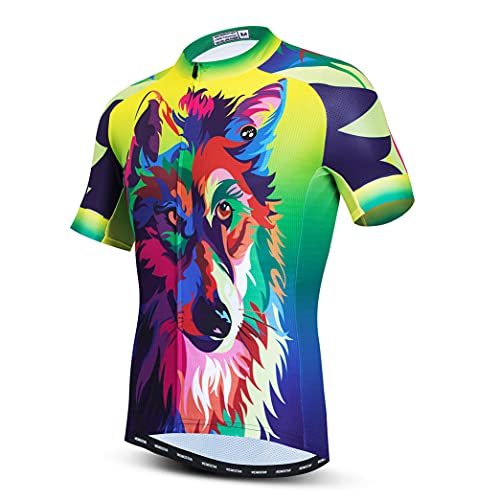 Hotlion Herren Radtrikot Kurzarm Schädel Bike Shirts Atmungsaktive Fahrrad Kleidung Tops CF01, 22cf0313, XL von Hotlion