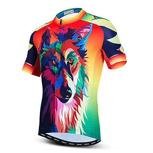Hotlion Herren Radtrikot Kurzarm Skull Bike Shirts Atmungsaktiv Fahrradbekleidung Tops CF01, 24cf0315, 3XL von Hotlion