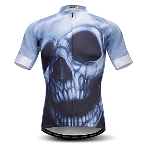 Hotlion Herren Radtrikot Kurzarm Totenkopf Fahrrad Shirts Atmungsaktiv Fahrradbekleidung Tops CF01, CF0088, M von Hotlion