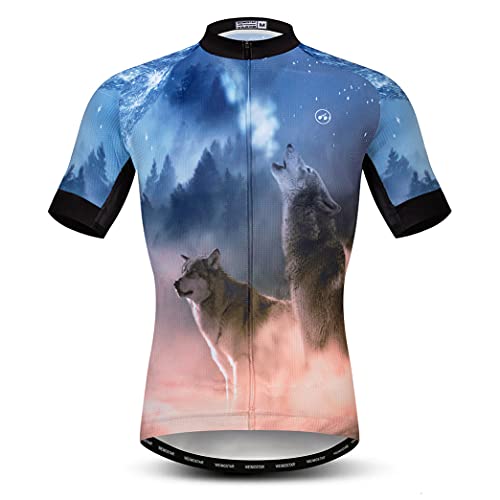 Hotlion Herren Radtrikot Kurzarm Totenkopf Fahrrad Shirts Atmungsaktiv Fahrradbekleidung Tops CF01, Cf0020, XXL von Hotlion