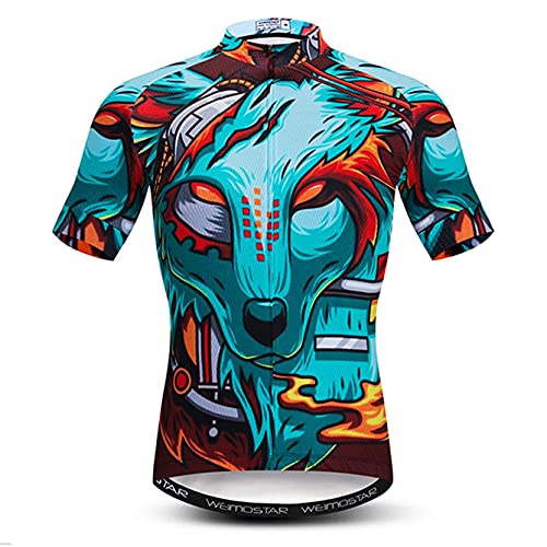 Hotlion Herren Radtrikot Kurzarm mit 3 Gesäßtaschen - Feuchtigkeitstransport, atmungsaktiv, schnell trocknendes Fahrradshirt, Cd8213, X-Groß von Hotlion