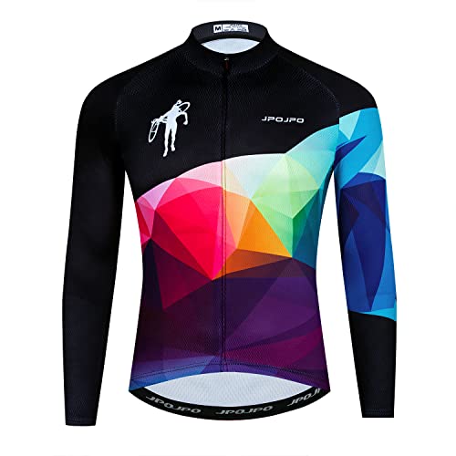 Hotlion Herren Radtrikot Langarm Fahrrad Shirt Top MTB Jacke Fahrradbekleidung, Jp1032-lj, X-Groß von Hotlion