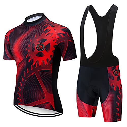 Hotlion Männer Radfahren Jersey Set Sommer Kurzarm Jersey Männliche Atmungsaktive Bike Anzüge, Cc6465-2a, XXL von Hotlion