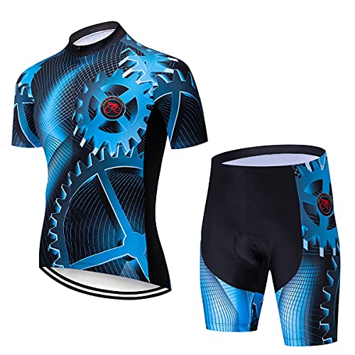 Hotlion Männer Radfahren Jersey Set Sommer Kurzarm Jersey Männliche Atmungsaktive Bike Anzüge, Cc6471-1, M von Hotlion