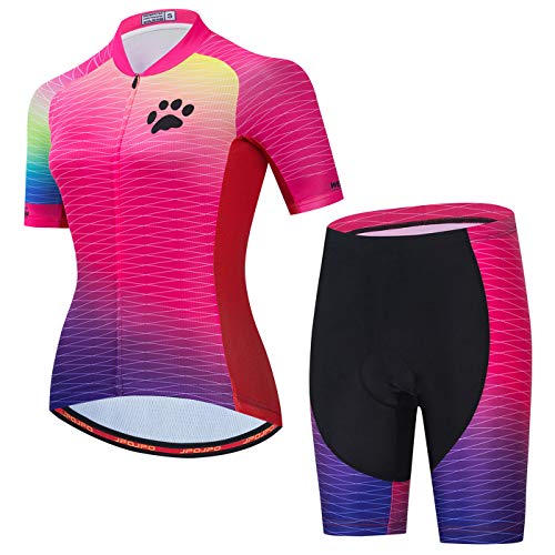 Hotlion Radtrikot Damen Set Kurzarm Fahrradbekleidung Frauen Sommer Fahrradkleidung Fahrradtrikot Rennrad Outfit CF2 von Hotlion