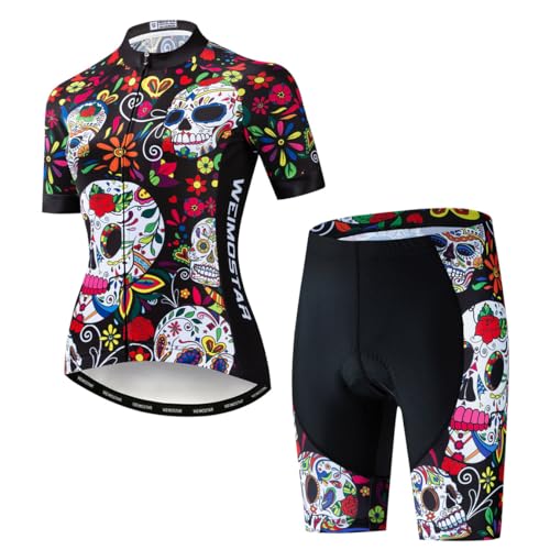 Hotlion Radtrikot Damen Set Kurzarm Fahrradbekleidung Frauen Sommer Fahrradkleidung Fahrradtrikot Rennrad Outfit CF2 von Hotlion