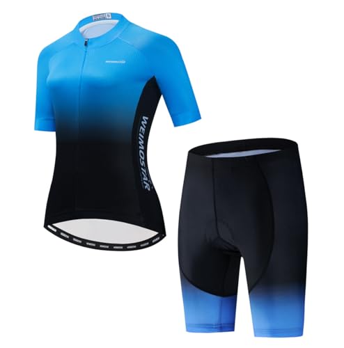 Hotlion Radtrikot Damen Set Kurzarm Fahrradbekleidung Frauen Sommer Fahrradkleidung Fahrradtrikot Rennrad Outfit CF2 von Hotlion