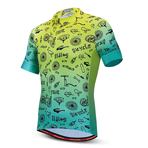 Hotlion Radtrikot Herren Bike Shirts Kurzarm Fahrradjacke mit Tasche von Hotlion