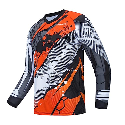 Hotlion Radtrikot Herren Langarm MTB Motocross Shirt Off-Road Racewear, B44cd9528, 3XL von Hotlion