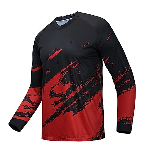 Hotlion Radtrikot Herren Langarm MTB Motocross Shirt Off-Road Racewear, Dcd9552, Größe S von Hotlion