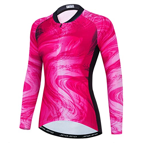 Hotlion Radtrikot Langarm Damen Team Bike Shirts Herbst Fahrradbekleidung Tops CU1, Cu0015, XXL von Hotlion