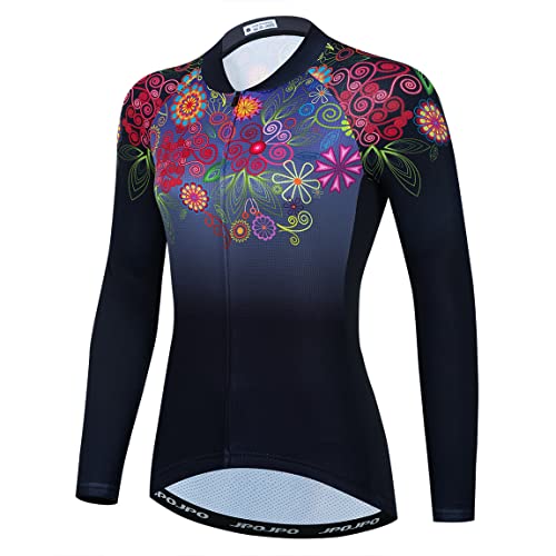 Hotlion Radtrikot Langarm Damen Team Bike Shirts Herbst Fahrradbekleidung Tops CU1, Cu0042, XXL von Hotlion