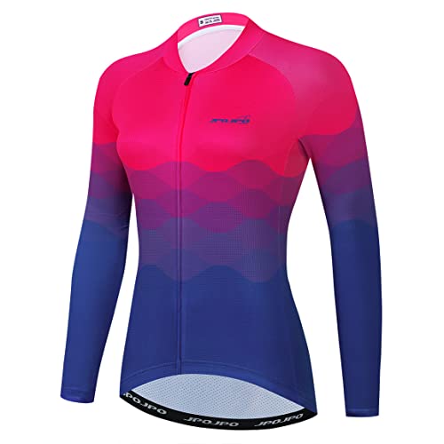 Hotlion Radtrikot Langarm Damen Team Bike Shirts Herbst Fahrradbekleidung Tops CU1, Cu0078, X-Large von Hotlion